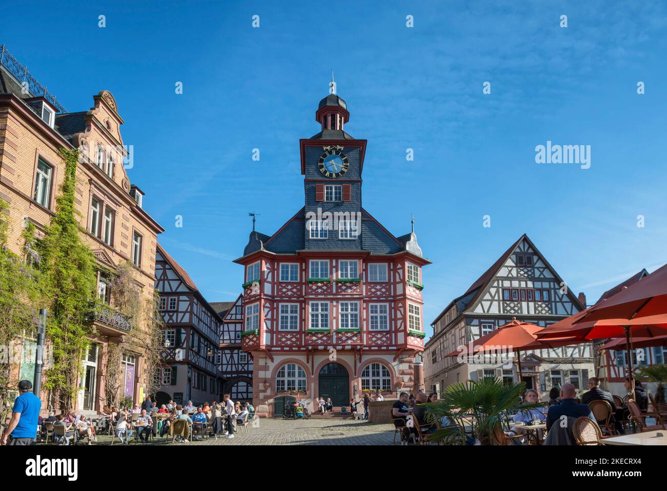Heppenheim an der Bergstrasse, Hesse, Allemagne, le grand marché. Banque D'Images