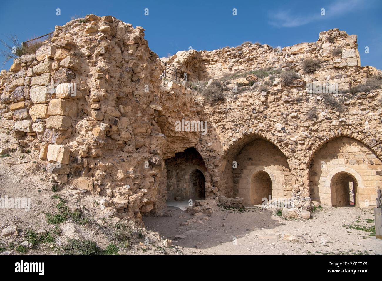 Partie des ruines du 12th siècle Kerak Crusader Castle Jordan Banque D'Images