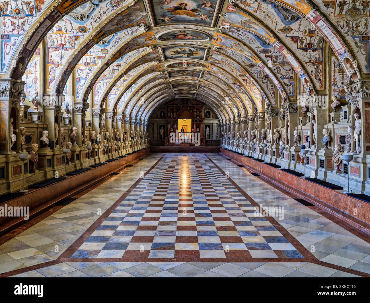 Antiquarium, la plus grande salle Renaissance au nord des Alpes dans la résidence de Munich. Banque D'Images