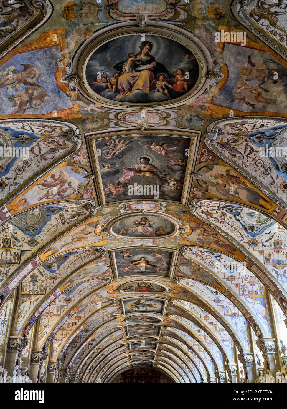 Antiquarium, la plus grande salle Renaissance au nord des Alpes dans la résidence de Munich. Banque D'Images