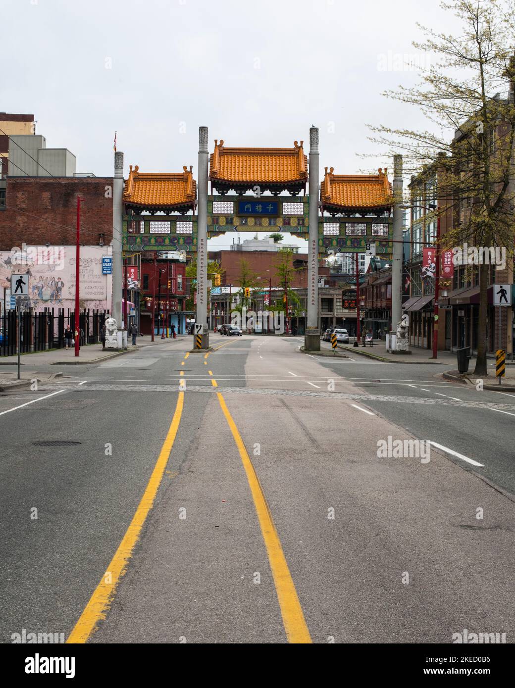 Porte de Chinatown dans le centre-ville de Vancouver, Colombie-Britannique, Canada Banque D'Images