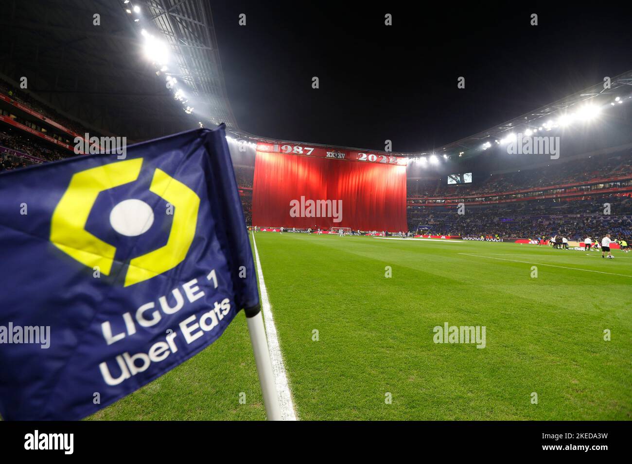Bad Gones fête ses 35 ans lors du championnat de France Ligue 1, match de football entre l'Olympique Lyonnais (Lyon) et l'OGC Nice sur 11 novembre 2022 au stade Groupama à Decines-Charpieu près de Lyon, France - photo Romain Biard / Isports / DPPI Banque D'Images