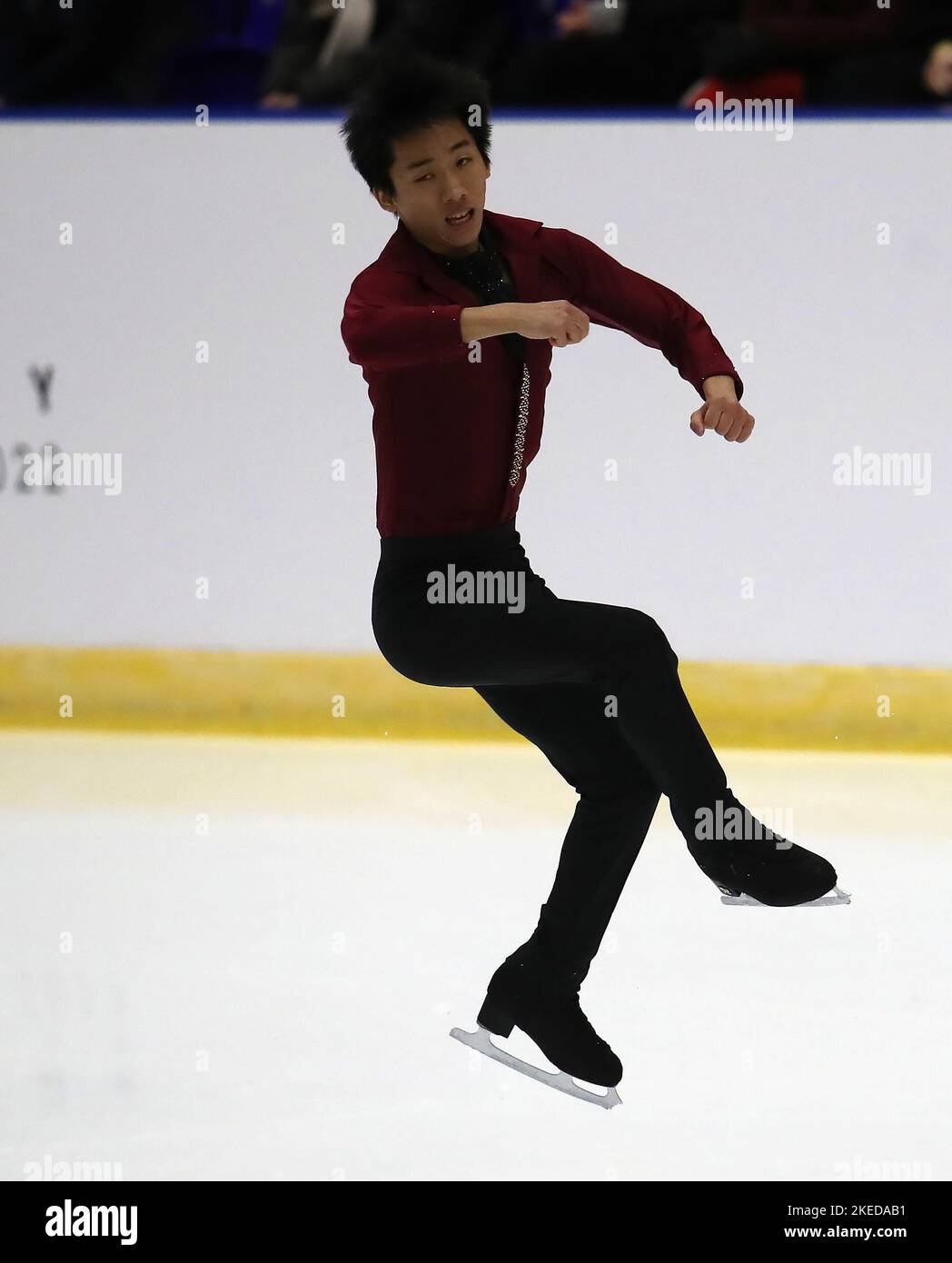 Tomoki Hiwatashi aux États-Unis pendant le programme court pour hommes lors du Grand Prix de patinage artistique 2022 de l'UIP à Ice Sheffield. Date de la photo: Vendredi 11 novembre 2022. Banque D'Images
