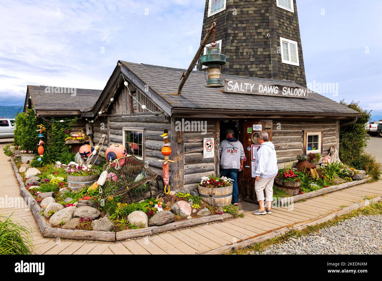 Saloon de Dawg Salé; Homer Spit; Homer; Alaska; États-Unis Banque D'Images