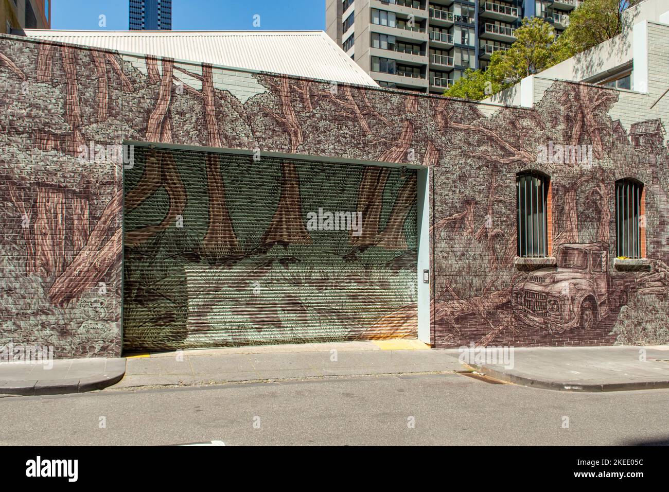 Trees Street Art, Melbourne, Victoria, Australie Banque D'Images