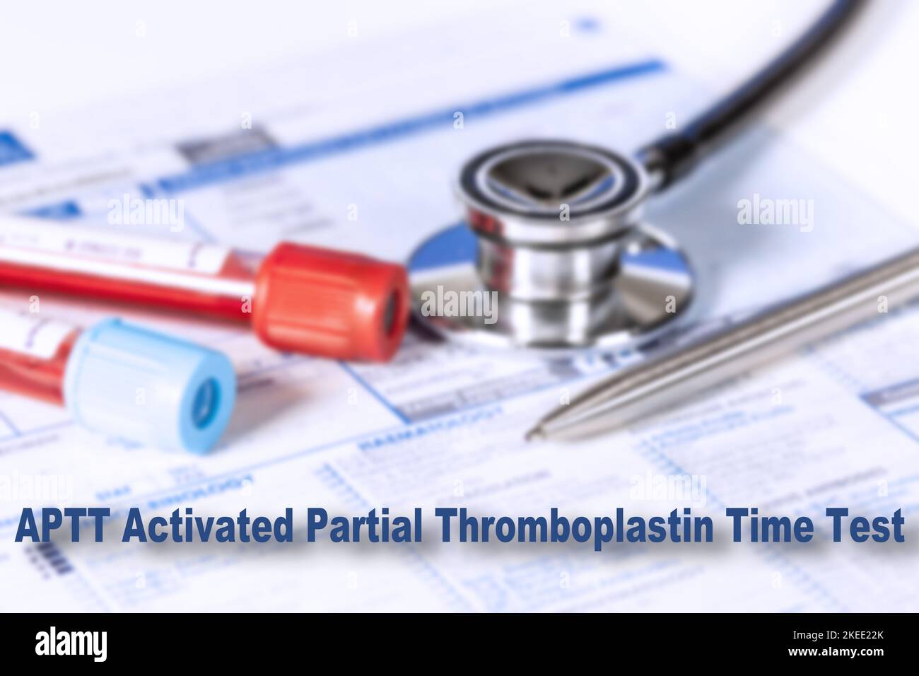 Test de temps de thromboplastine partielle activé, image conceptuelle Banque D'Images