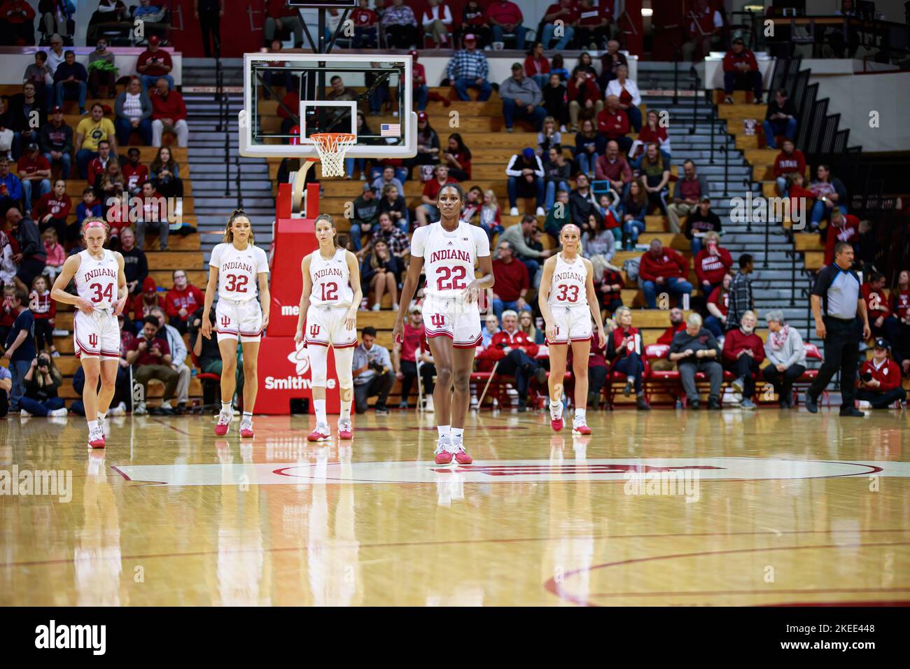 Bloomington, États-Unis. 11th novembre 2022. Les Indiana Hoosiers jouent contre UMass lors d'un match de basket-ball féminin NCAA à Bloomington. L'Université de l'Indiana a battu UMass 93-37. (Photo de Jeremy Hogan/SOPA Images/Sipa USA) crédit: SIPA USA/Alay Live News Banque D'Images