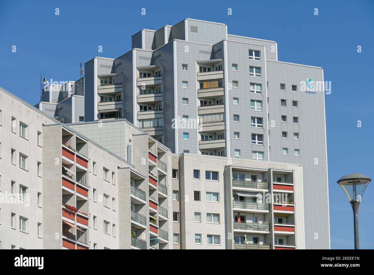 Wohnhäuser, Marzahner Promenade, Marzahn, Marzahn-Hellersdorf, Berlin, Allemagne Banque D'Images