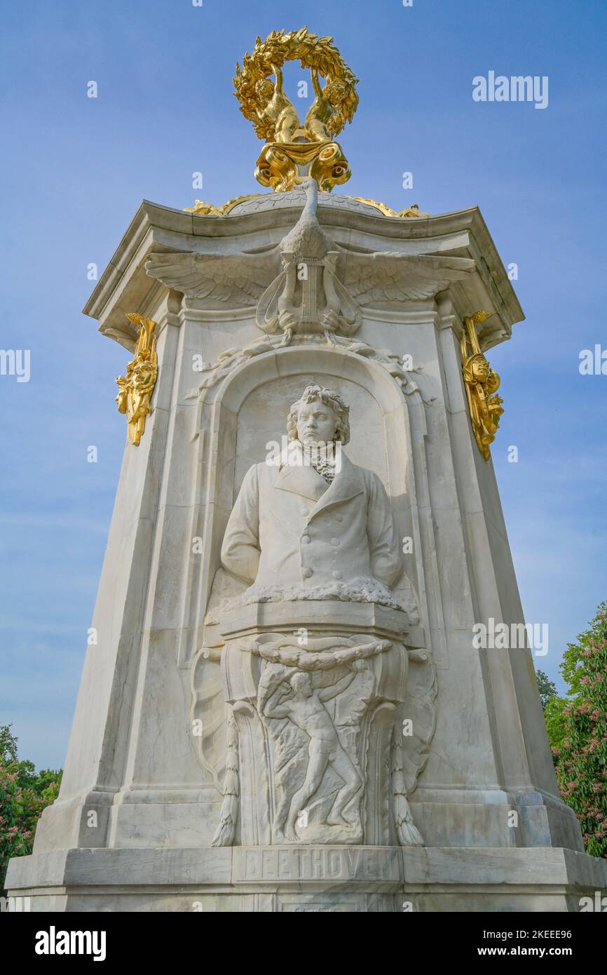 Ludwig van Beethoven, Beethoven-Haydn-Mozart-Denkmal, Tiergarten, Berlin, Allemagne Banque D'Images