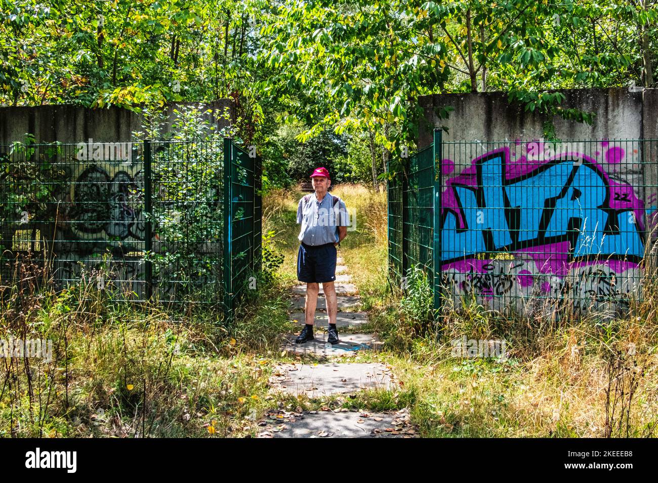 Mur de Berlin. Vestiges de l'ancien mur de l'arrière-pays à Landschaftspark Rudow-Altglienicke,Treptow-Koenick,Berlin Banque D'Images