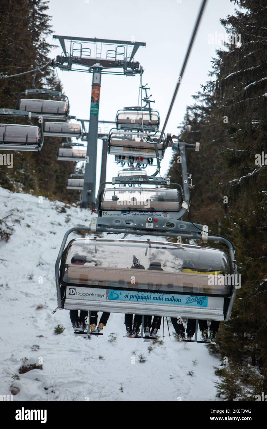 station de ski jasna télésiège Slovaquie montagnes tatra Banque D'Images