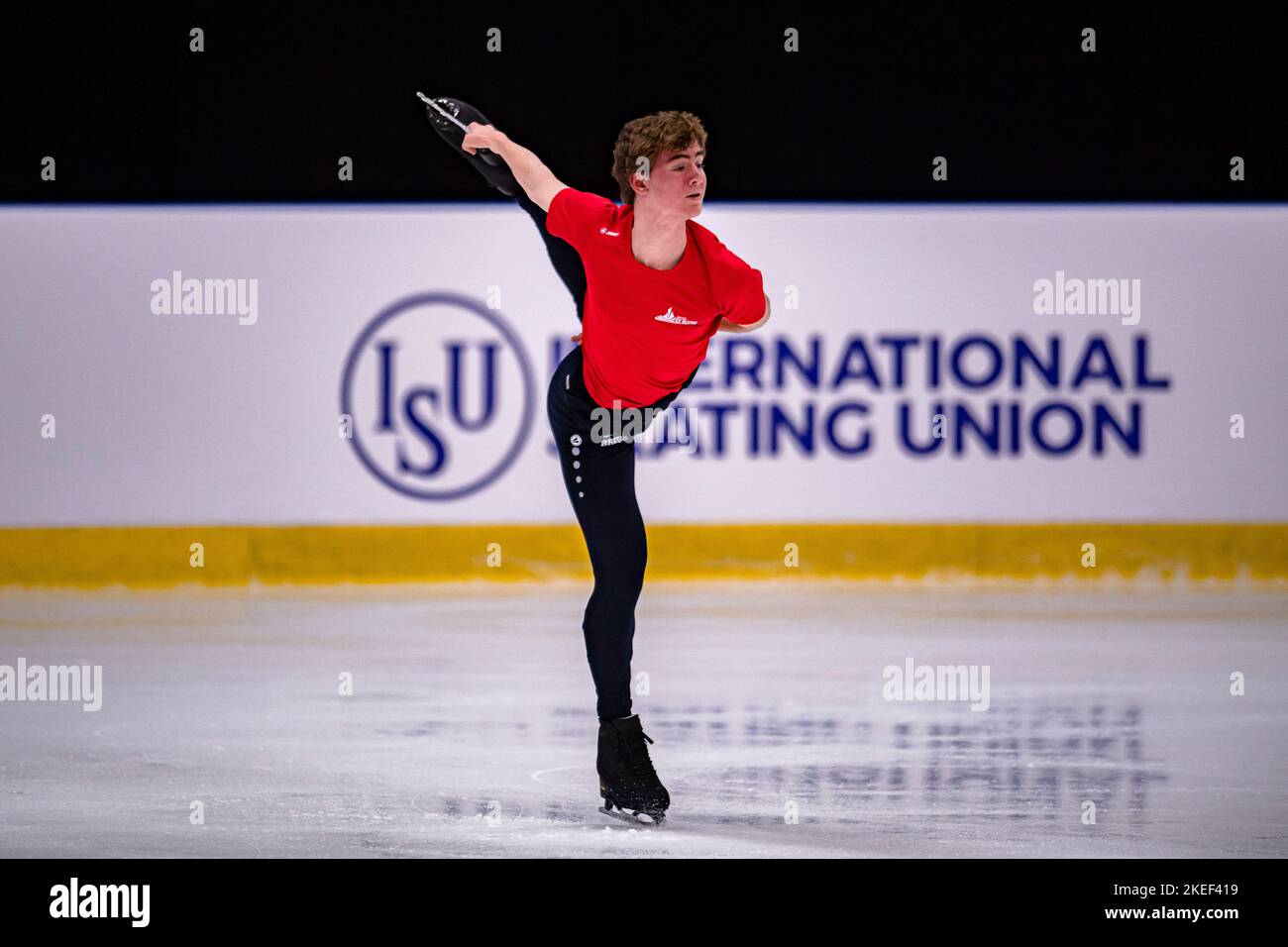 SHEFFIELD, Sheffield. 12th novembre 2022. Edward Appleby, de Grande-Bretagne, dans la pratique du patinage libre pendant le Grand Prix de l'UIP - MK John Wilson Trophée 2022 à ICE Sheffield le samedi 12 novembre 2022. SHEFFIELD, Sheffield. Credit: Taka G Wu/Alay Live News Banque D'Images
