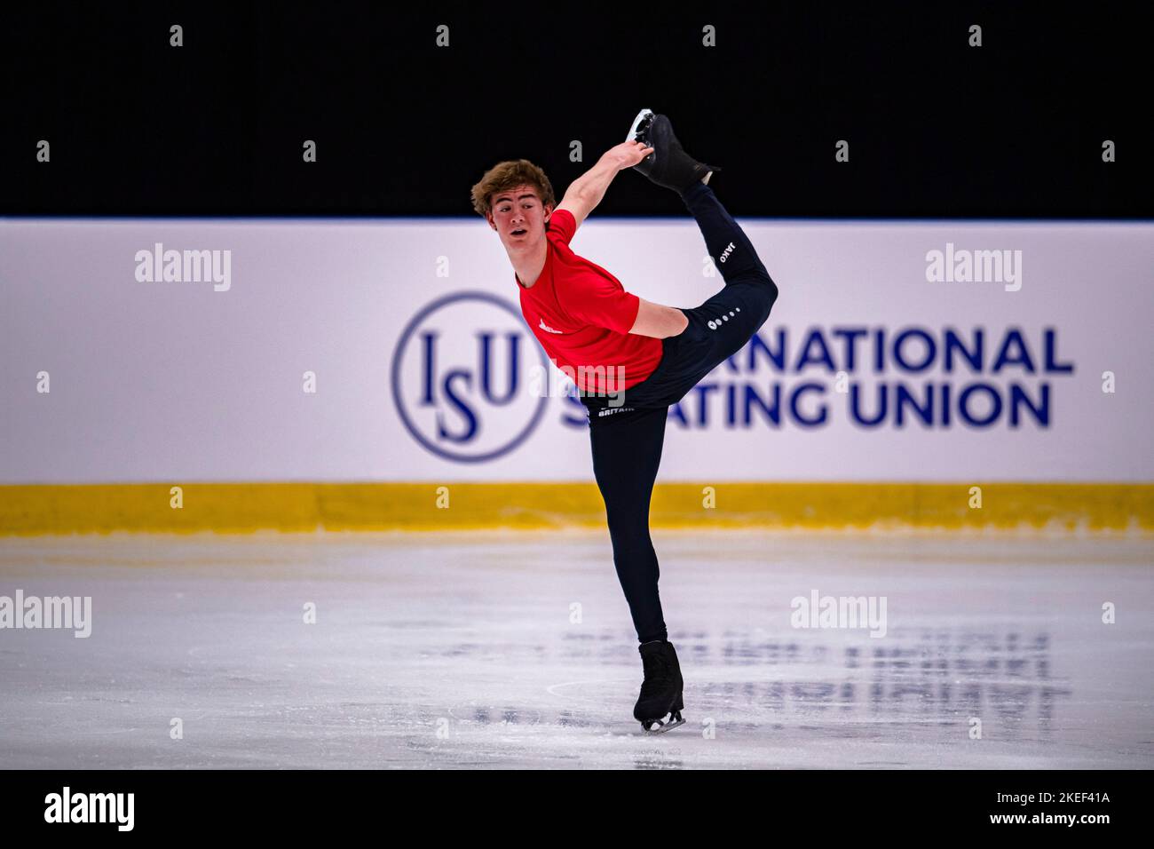 SHEFFIELD, Sheffield. 12th novembre 2022. Edward Appleby, de Grande-Bretagne, dans la pratique du patinage libre pendant le Grand Prix de l'UIP - MK John Wilson Trophée 2022 à ICE Sheffield le samedi 12 novembre 2022. SHEFFIELD, Sheffield. Credit: Taka G Wu/Alay Live News Banque D'Images