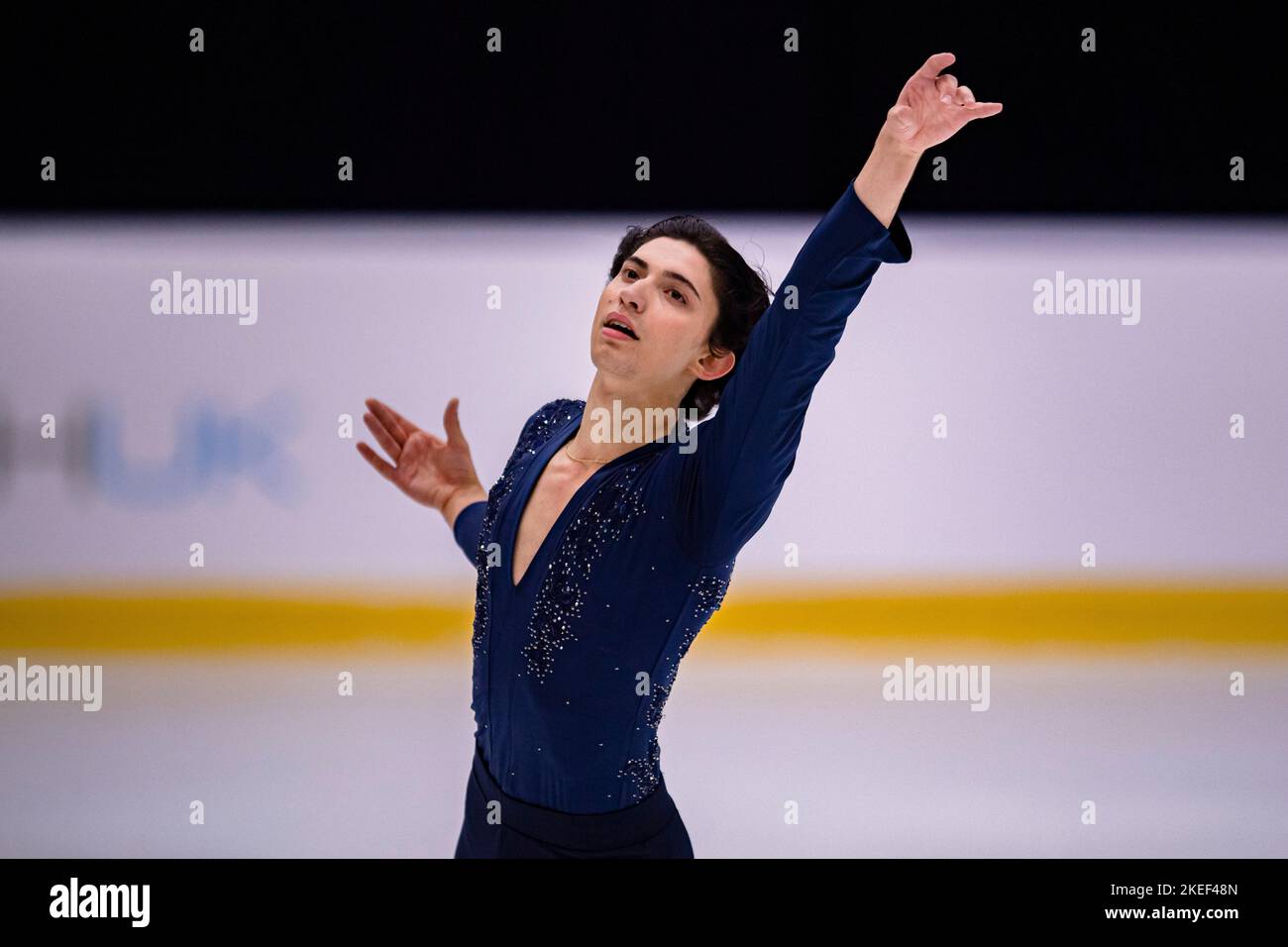 SHEFFIELD, Sheffield. 12th novembre 2022. Corey Circelli du Canada dans la pratique du patinage libre masculin lors du Grand Prix de l'UIP - MK John Wilson Trophée 2022 à ICE Sheffield le samedi 12 novembre 2022. SHEFFIELD, Sheffield. Credit: Taka G Wu/Alay Live News Banque D'Images