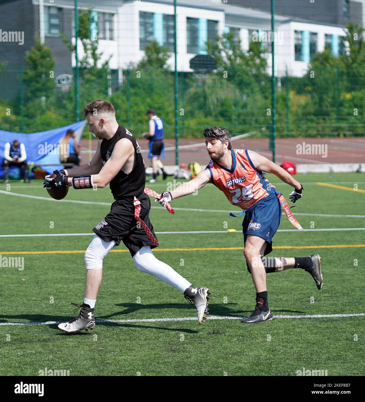 Marquage du drapeau dans Flag football Banque D'Images