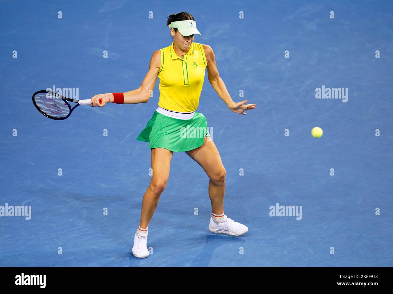 Ajla Tomljanovic en Australie en action contre Harriet Dart en Grande-Bretagne lors du match semi-final de la coupe Billie Jean King entre la Grande-Bretagne et l'Australie à l'Emirates Arena, Glasgow. Date de publication : samedi 12 novembre 2022. Banque D'Images