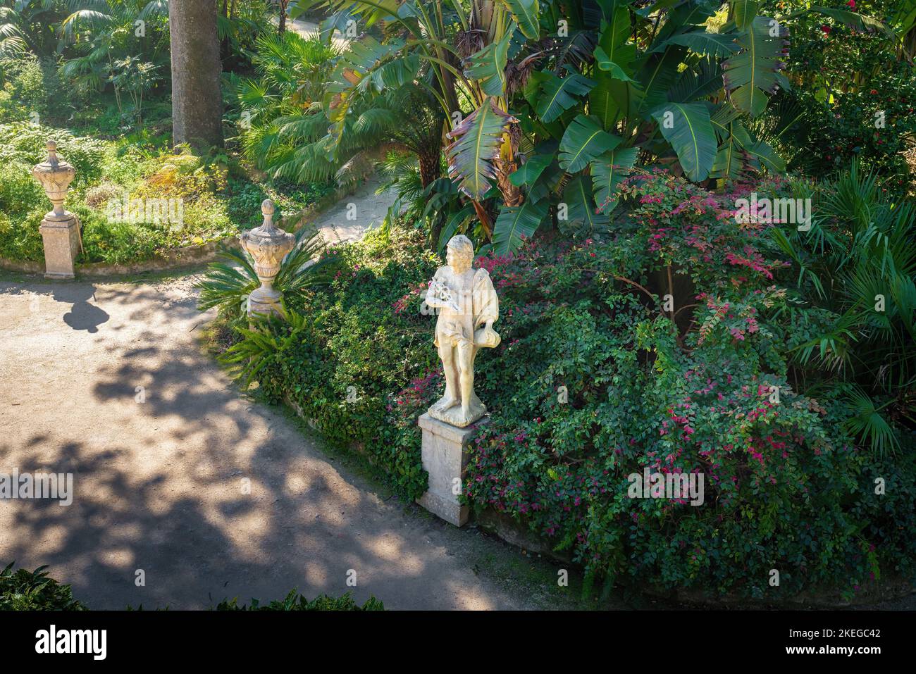 Promenade des dieux dans les jardins de Quinta da Regaleira - Sintra, Portugal Banque D'Images