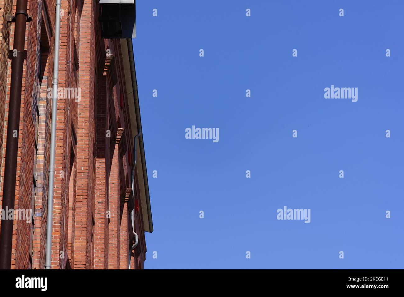 Détails d'une façade industrielle en Saxe, Allemagne Banque D'Images