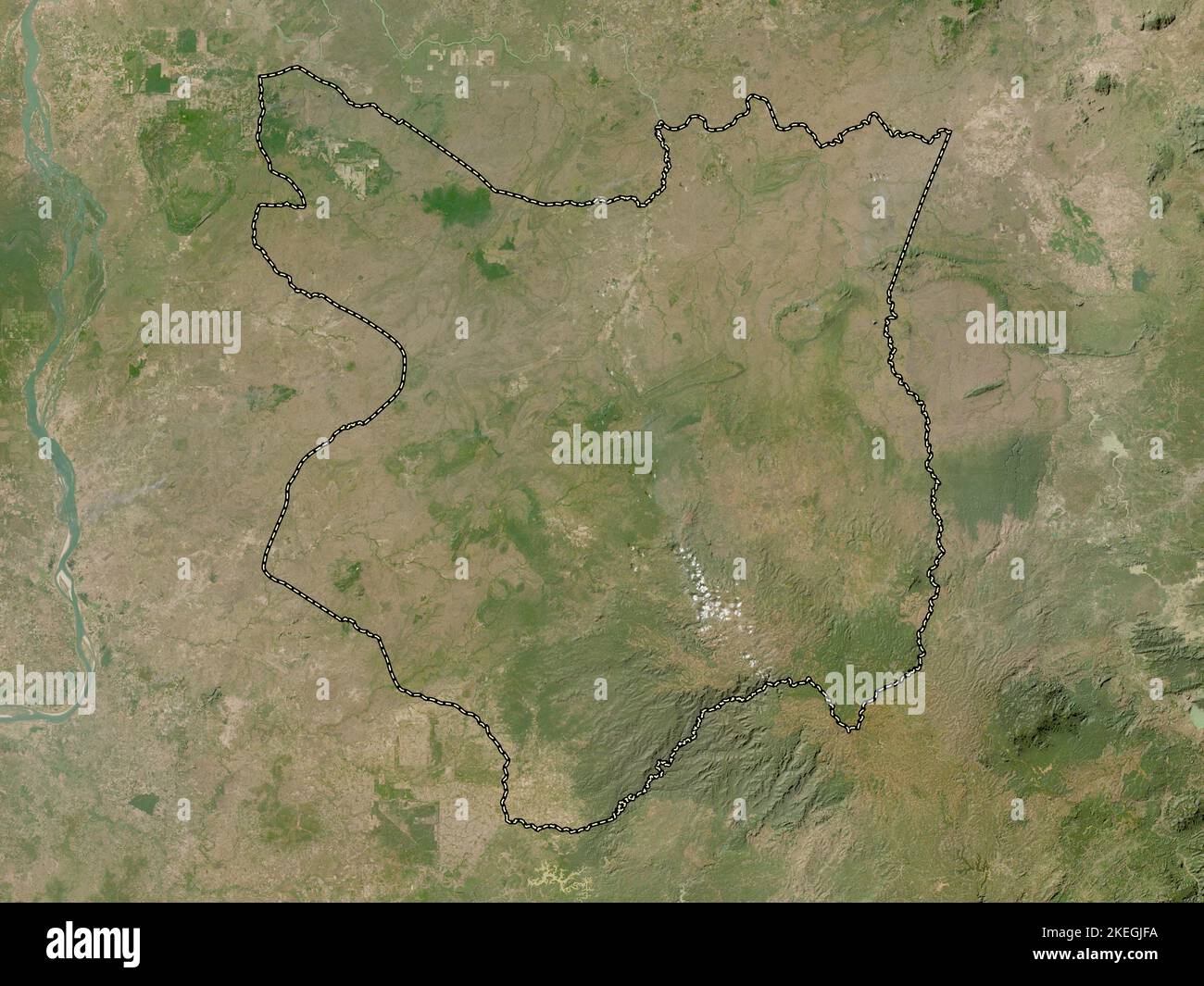 Mondol Kiri, province du Cambodge. Carte satellite basse résolution Banque D'Images