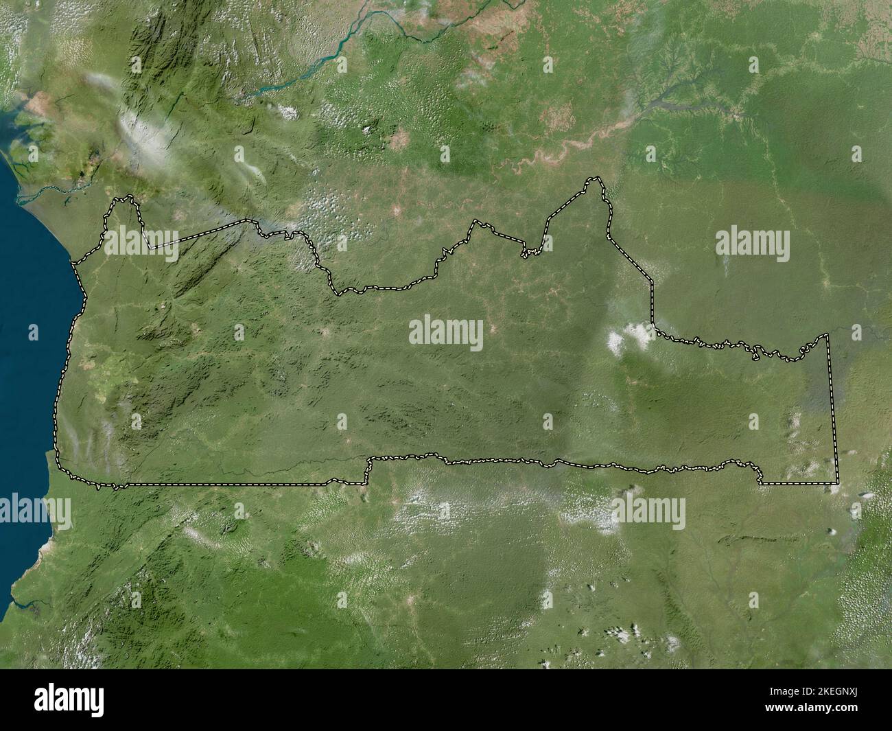 Sud, région du Cameroun. Carte satellite haute résolution Banque D'Images