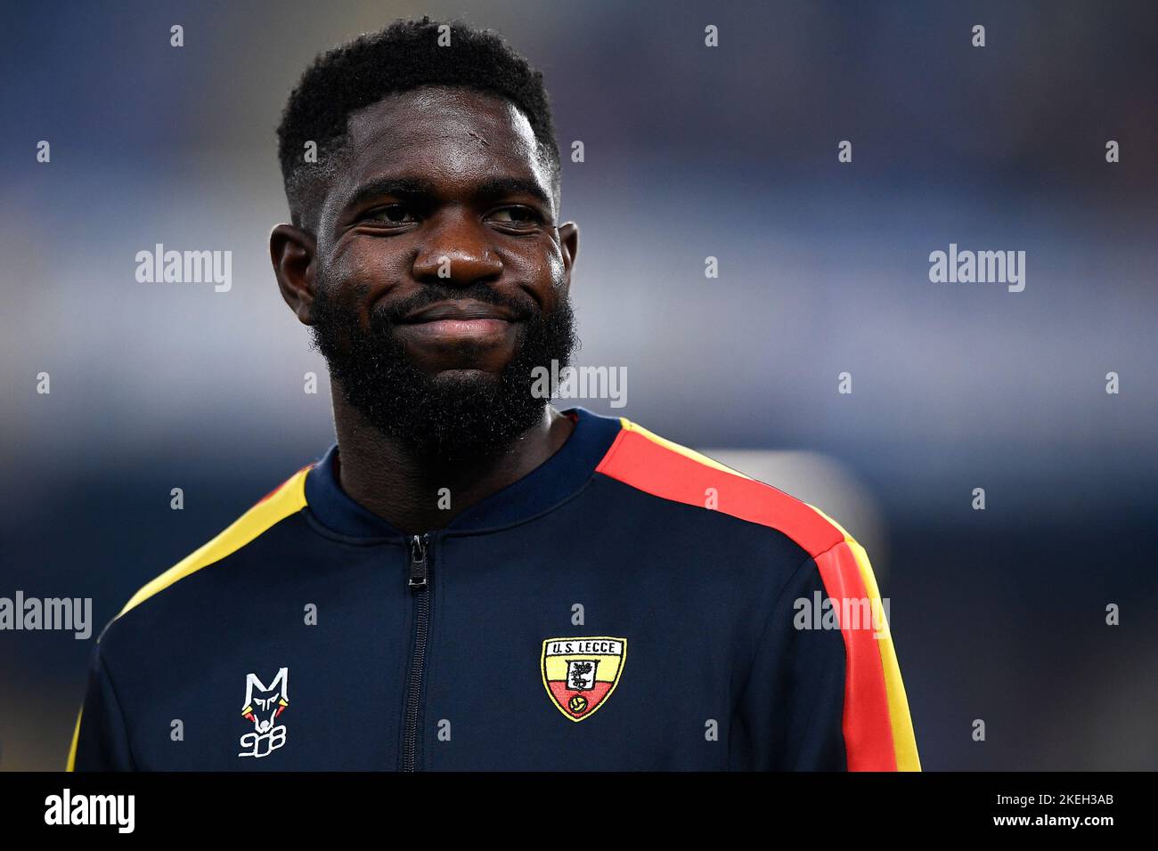 Gênes, Italie. 12 novembre 2022. Samuel Umtiti, de US Lecce, regarde avant la série Un match de football entre UC Sampdoria et US Lecce. Credit: Nicolò Campo/Alay Live News Banque D'Images