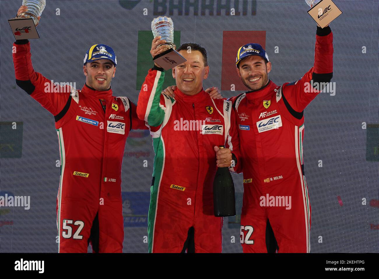 Bahreïn, Bahreïn. 12th novembre 2022. BAHREÏN, SAKHIR, circuit international de Bahreïn, 12. Novembre 2022 : classe GTE-Pro, #52, 1. Molina/Fuoco (E/I), Ferrari 488 GTE, FIA World Endurance Championship: 8 heures de BAHREÏN, 2022, WEC, WORLD ENDURANCE Championship, Sakhir le 12 novembre 2022, copyright de Georges DECOSTER, ATP images (DECOSTER Georges/ATP/SPP) Credit: SPP Sport Press photo. /Alamy Live News Banque D'Images