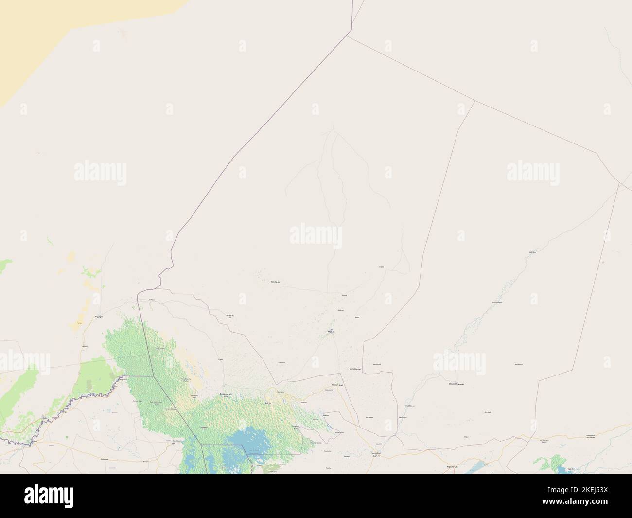 Kanem, région du Tchad. Ouvrez la carte des rues Banque D'Images
