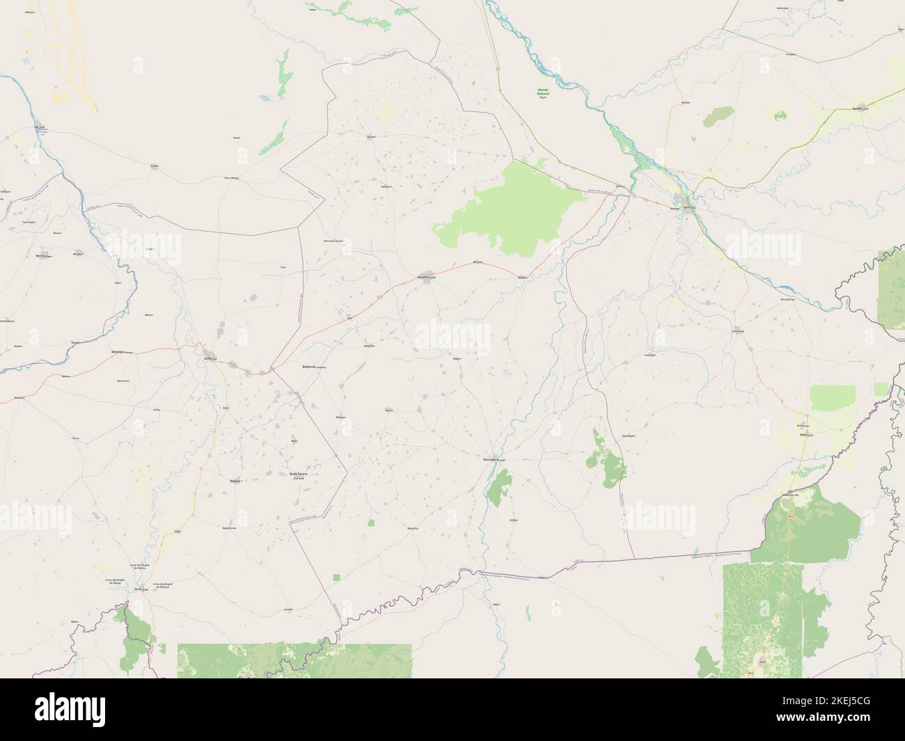 Mandoul, région du Tchad. Ouvrez la carte des rues Banque D'Images