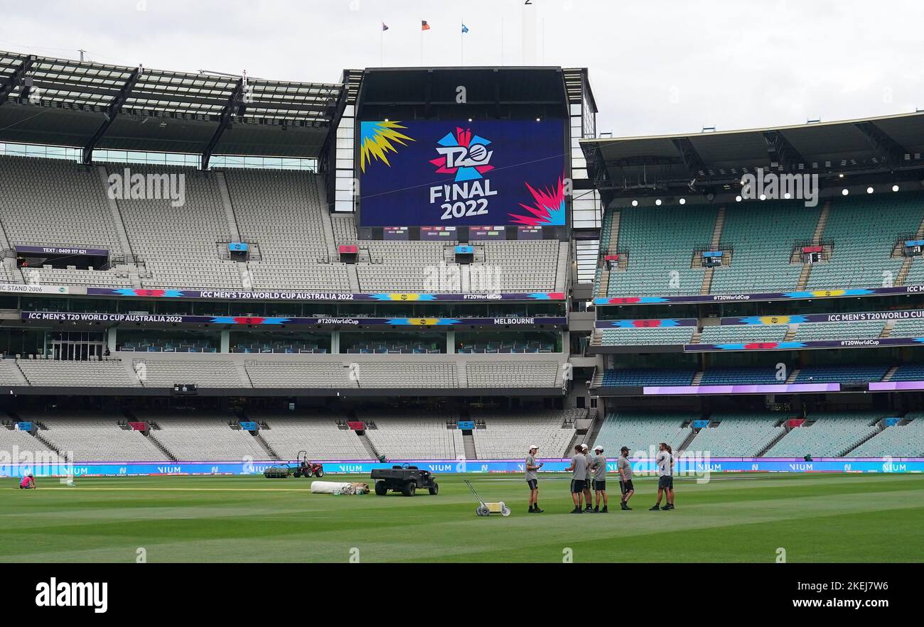 Une vue d'ensemble avant le match de finale de la coupe du monde T20 au Melbourne Cricket Ground, Melbourne. Date de la photo: Dimanche 13 novembre 2022. Banque D'Images