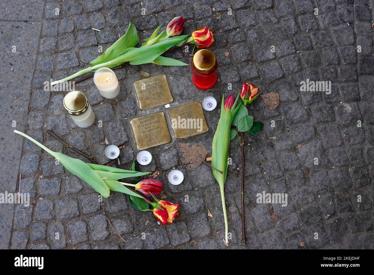 Des pierres d'achoppement à Berlin, Allemagne Banque D'Images
