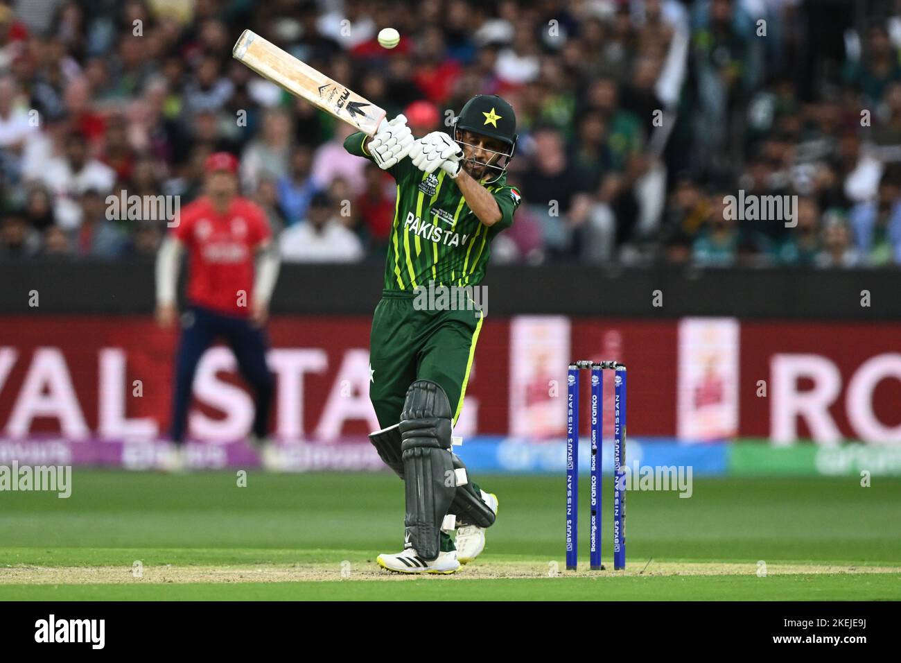 Muhammad Haris du Pakistan lors du match de finale de la coupe du monde T20 au Melbourne Cricket Ground, Melbourne. Date de la photo: Dimanche 13 novembre 2022. Banque D'Images