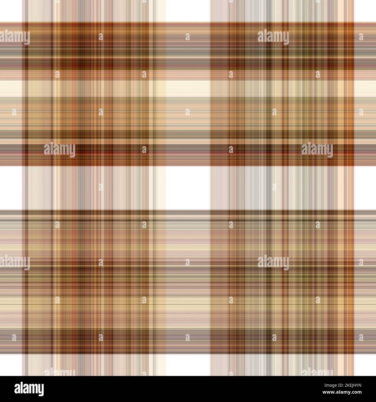 Tissu écossais blanc forêt à motif sans couture. Motif écossais de forêt automnale ton sur ton avec texture organique. Arrière-plan de bande orange pour papier peint rugueux. Banque D'Images