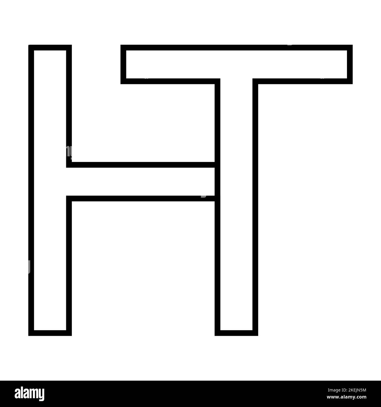 Logo signe ht TH icône nft lettres entrelacées t h. Illustration de Vecteur
