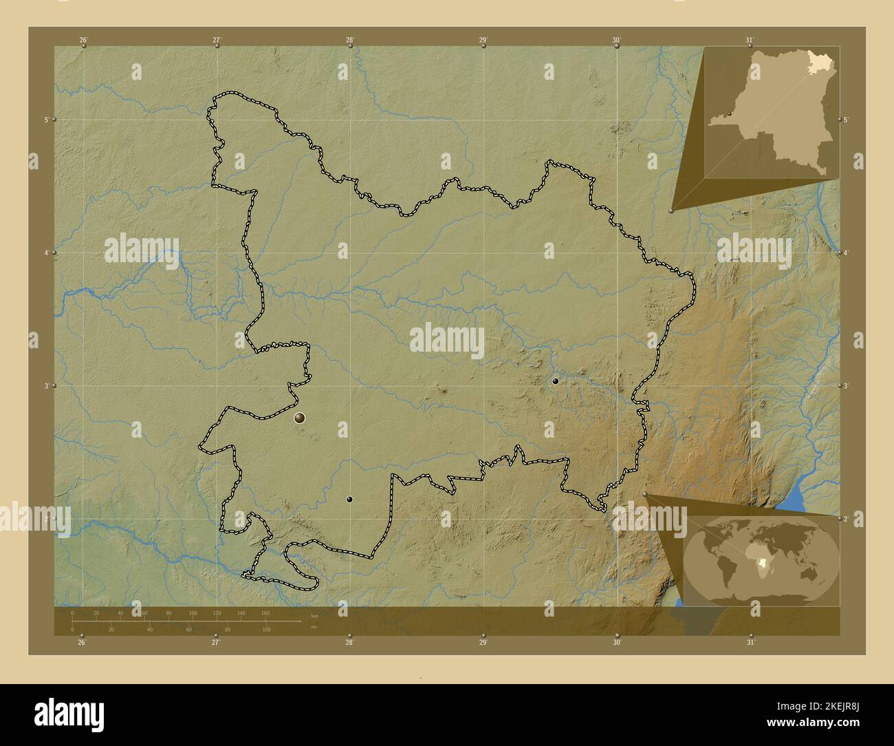 Haut-Uele, province de la République démocratique du Congo. Carte d ...