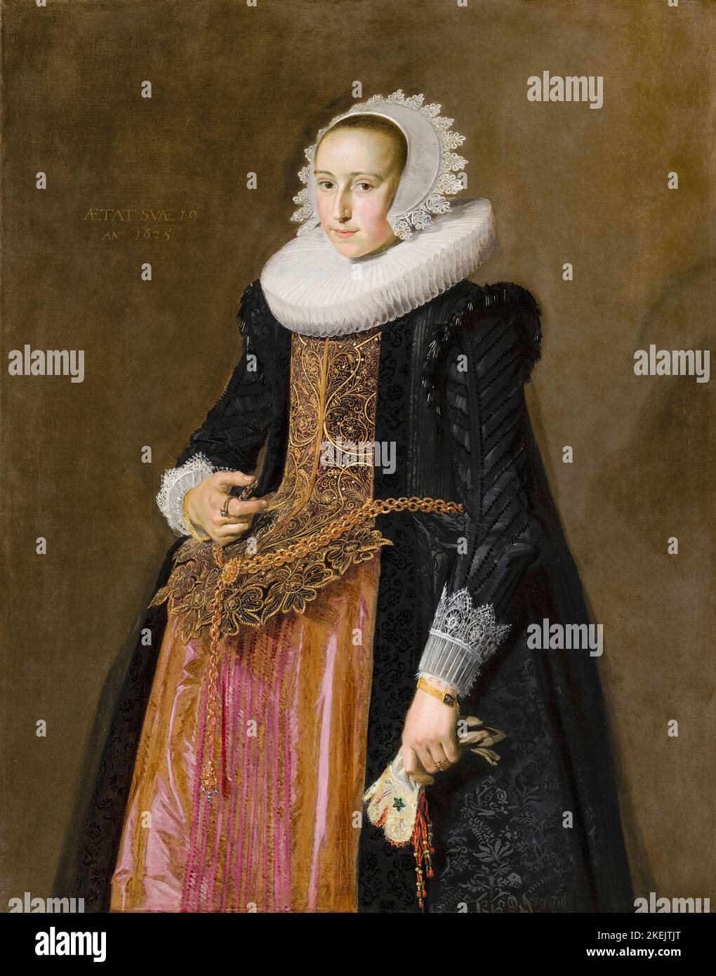 Aletta Hanemans (1606-1653), était brasseur de l'Hoeffijser à Haarlem, portrait peint dans l'huile sur toile par Frans Hals, vers 1625 Banque D'Images