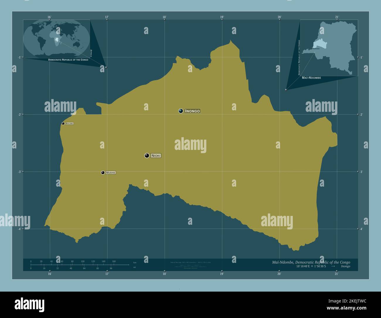 MaiNdombe, province de la République démocratique du Congo. Forme de