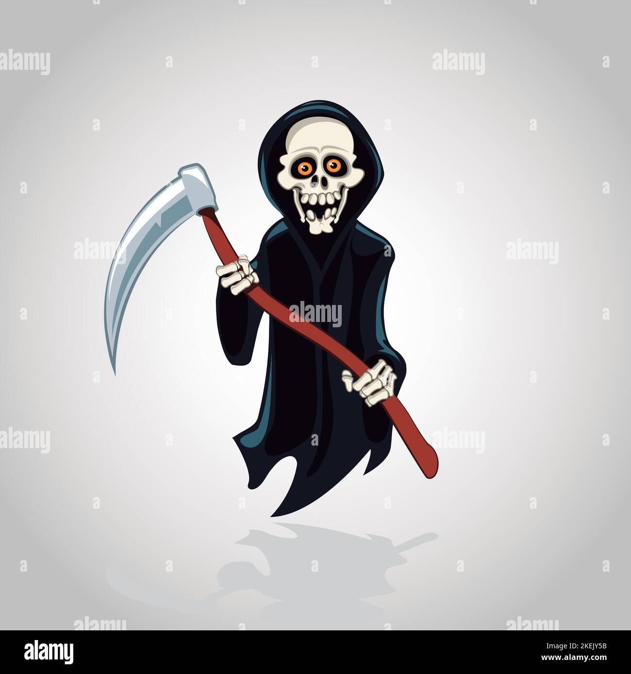 Illustration du personnage de dessin animé de la mort, sombre couche halloween. Illustration de Vecteur