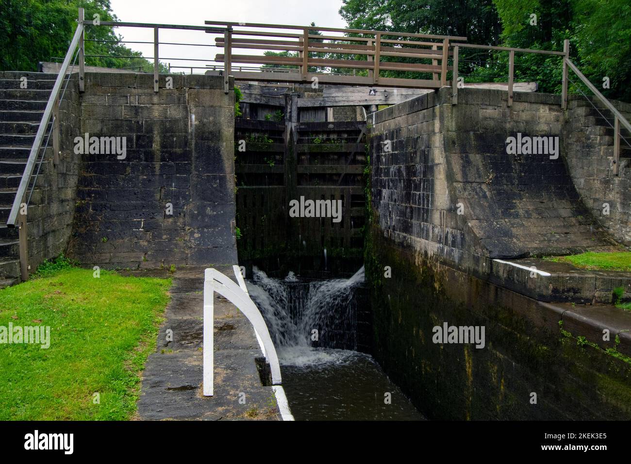 Bingley cinq écluses sur le canal de Leeds Liverpool Banque D'Images