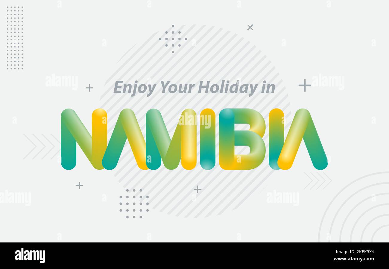 Profitez de vos vacances en Namibie. Typographie créative avec effet 3D Blend Illustration de Vecteur