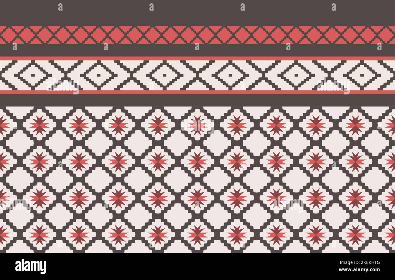 Motif ethnique géométrique sans coutures. Style ethnique sans couture textile coloré. Design pour arrière-plan,papier peint,tissu,moquette,ornements,décoration, Illustration de Vecteur