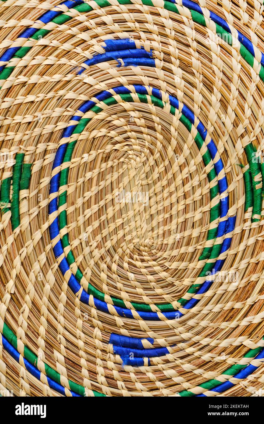 Tricoté jute fait main, tapis jute naturel, fond, papier peint, texture. Banque D'Images