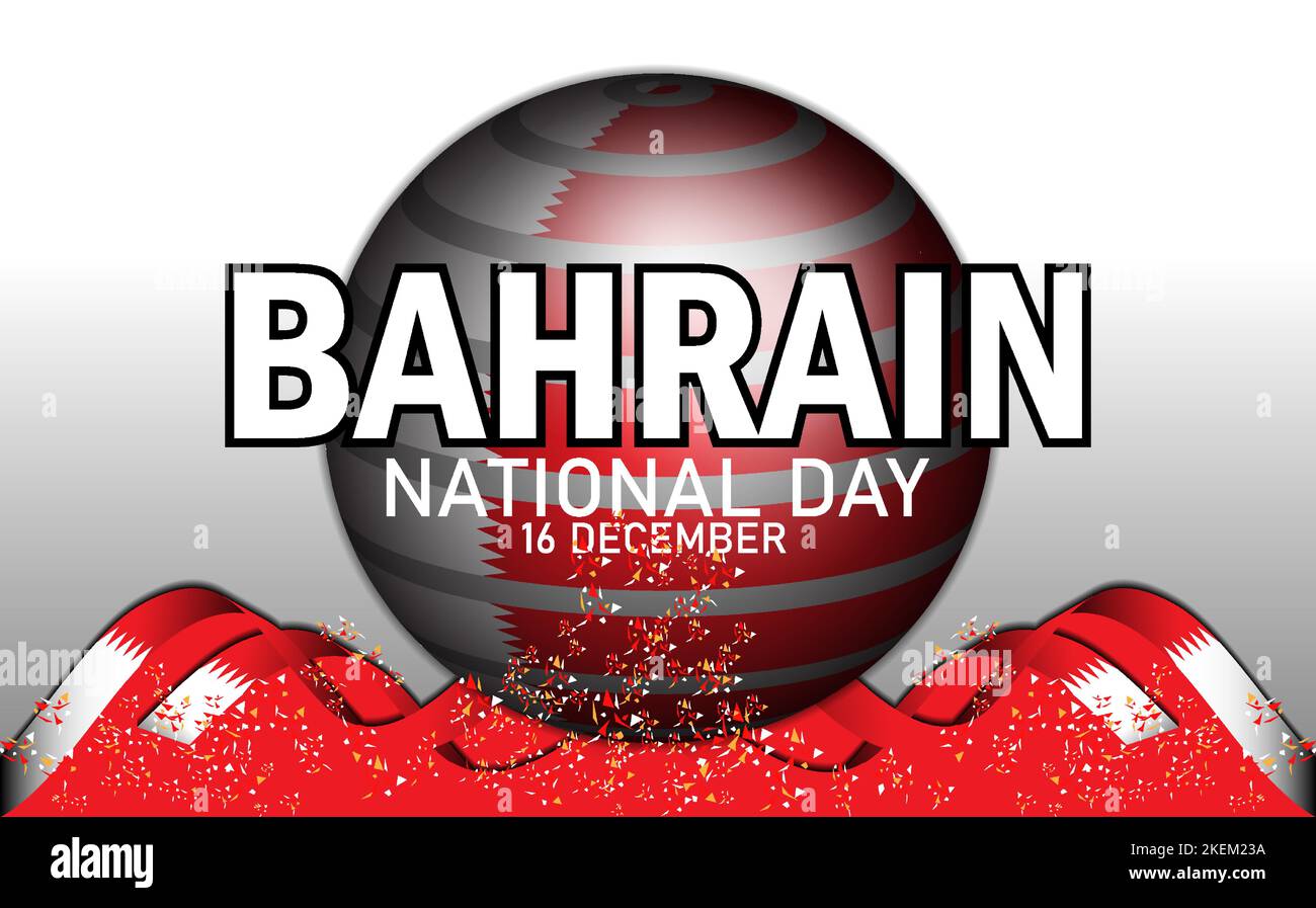 Illustration de l'affiche de célébration de la fête nationale de Bahreïn. Vecteur de jour national avec drapeau de Bahreïn, Journée nationale de Bahreïn Illustration de Vecteur