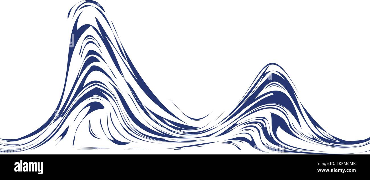 Icône d'art numérique Sea Waves. Espace pour le texte. Illustration de Vecteur