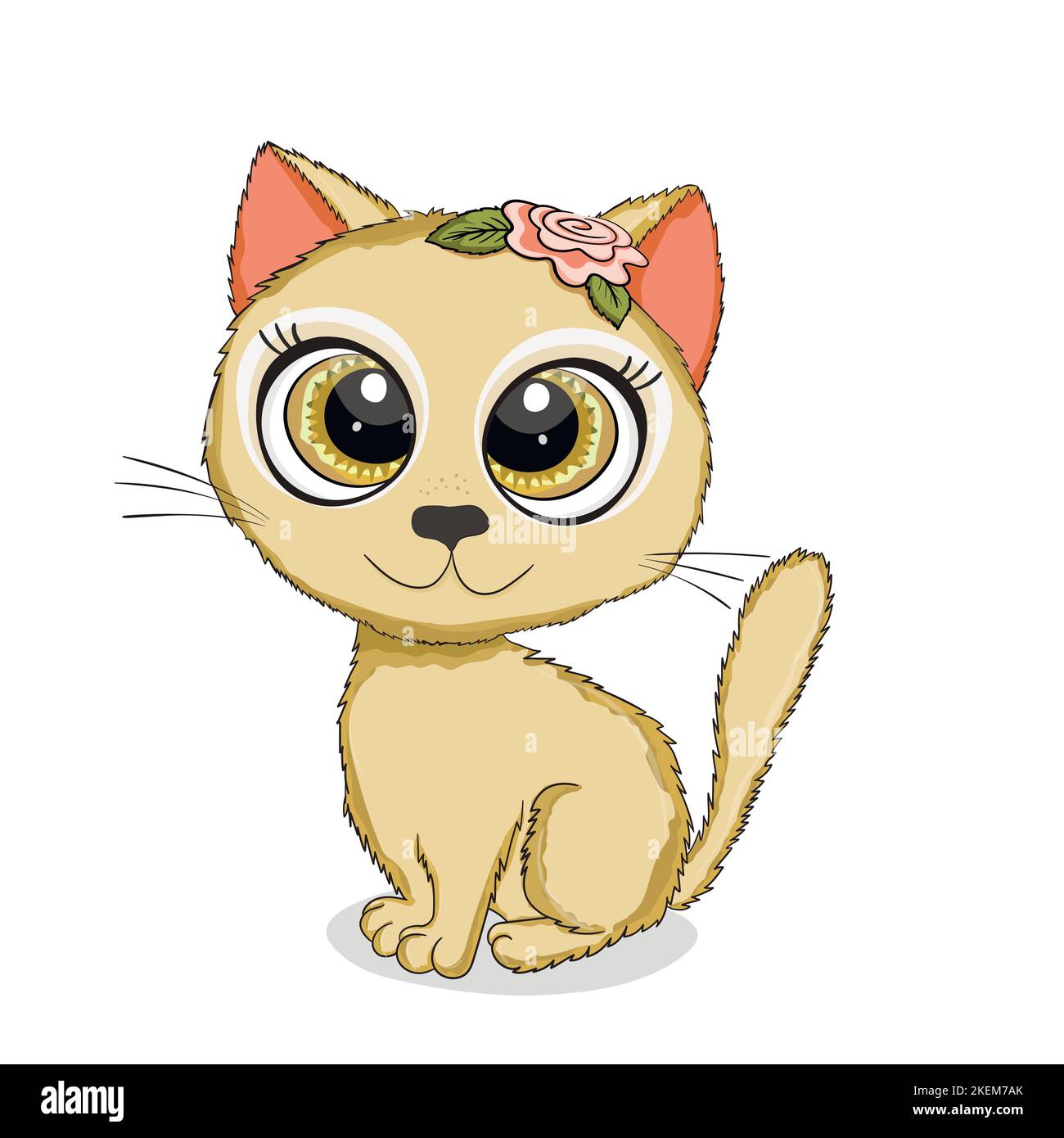 Chats mignons, personnages drôles isolés. Illustration vectorielle plate pour bannière, carte, carte postale, papier peint, poster. Mode de vie des animaux domestiques. Chaton comique Illustration de Vecteur