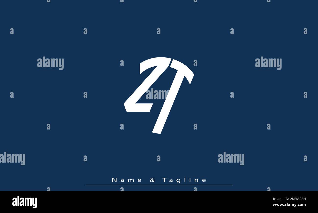 Lettres de l'alphabet initiales Monogram logo ZT , TZ Illustration de Vecteur