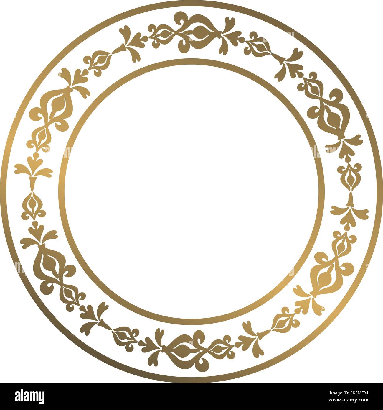 illustration de luxe avec cadre en or et cercles, avec éléments à motifs et arrière-plan transparent Illustration de Vecteur