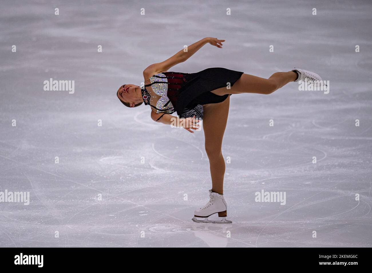 SHEFFIELD, Sheffield. 13th novembre 2022. Natasha McKay, de Grande-Bretagne, participe au patinage féminin gratuit lors du Grand Prix de l'UIP - MK John Wilson Trophée 2022 à ICE Sheffield, le dimanche 13 novembre 2022. SHEFFIELD, Sheffield. Credit: Taka G Wu/Alay Live News Banque D'Images