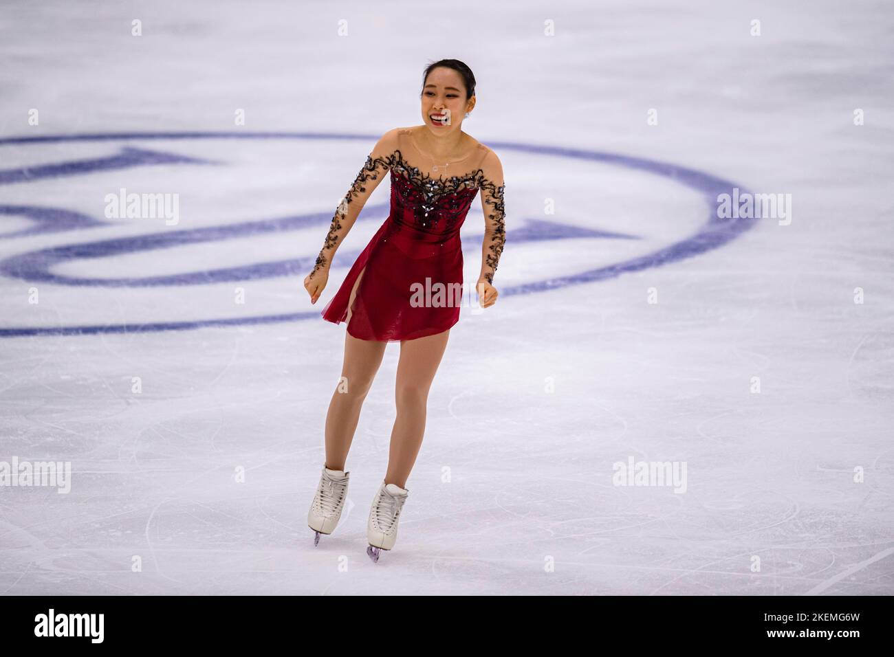 SHEFFIELD, Sheffield. 13th novembre 2022. Mai Mihara du Japon participe au patinage féminin gratuit lors du Grand Prix de l'UIP - MK John Wilson Trophée 2022 à ICE Sheffield le dimanche 13 novembre 2022. SHEFFIELD, Sheffield. Credit: Taka G Wu/Alay Live News Banque D'Images