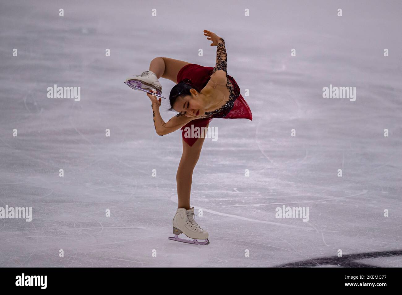 SHEFFIELD, Sheffield. 13th novembre 2022. Mai Mihara du Japon participe au patinage féminin gratuit lors du Grand Prix de l'UIP - MK John Wilson Trophée 2022 à ICE Sheffield le dimanche 13 novembre 2022. SHEFFIELD, Sheffield. Credit: Taka G Wu/Alay Live News Banque D'Images