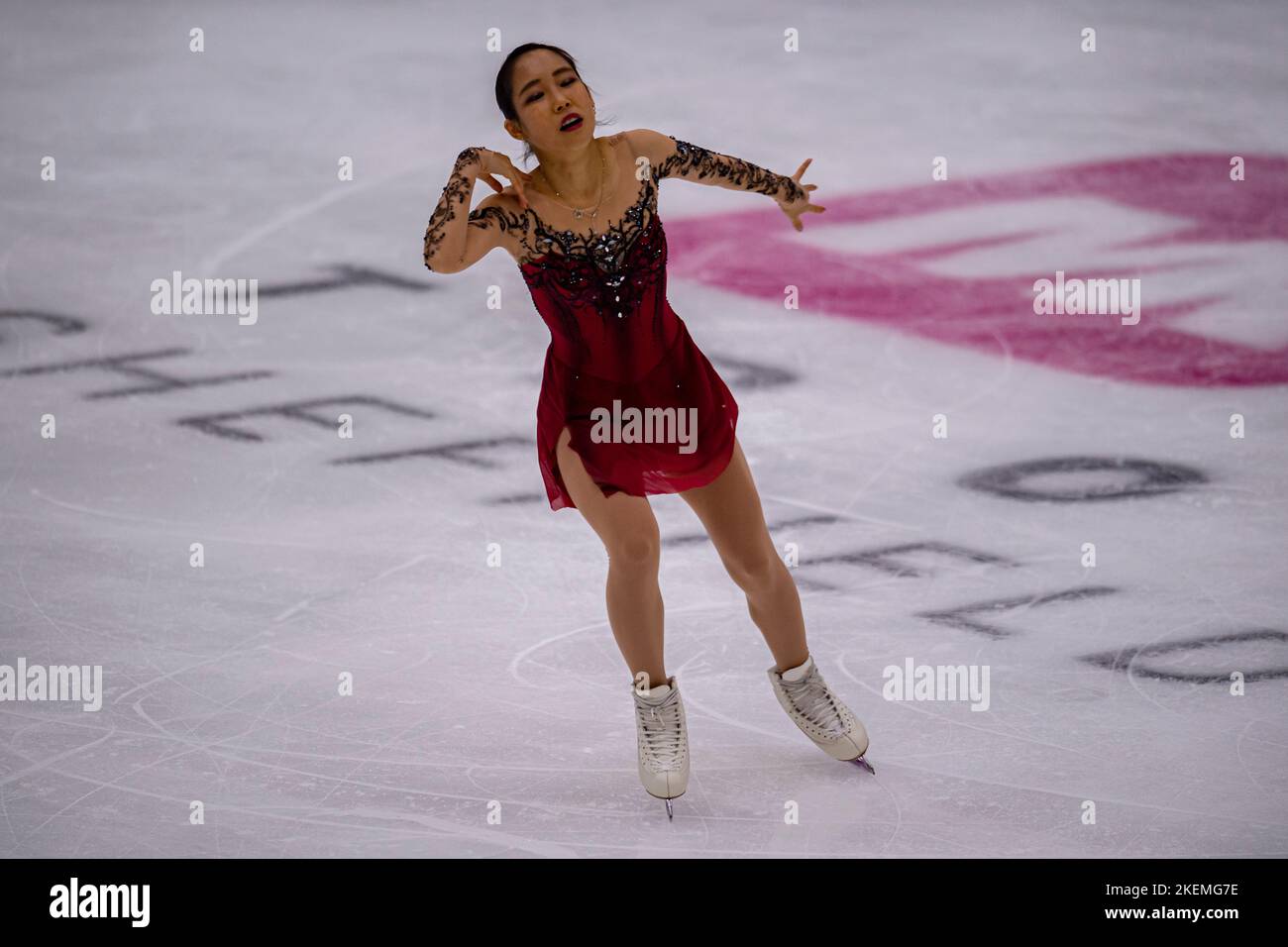 SHEFFIELD, Sheffield. 13th novembre 2022. Mai Mihara du Japon participe au patinage féminin gratuit lors du Grand Prix de l'UIP - MK John Wilson Trophée 2022 à ICE Sheffield le dimanche 13 novembre 2022. SHEFFIELD, Sheffield. Credit: Taka G Wu/Alay Live News Banque D'Images